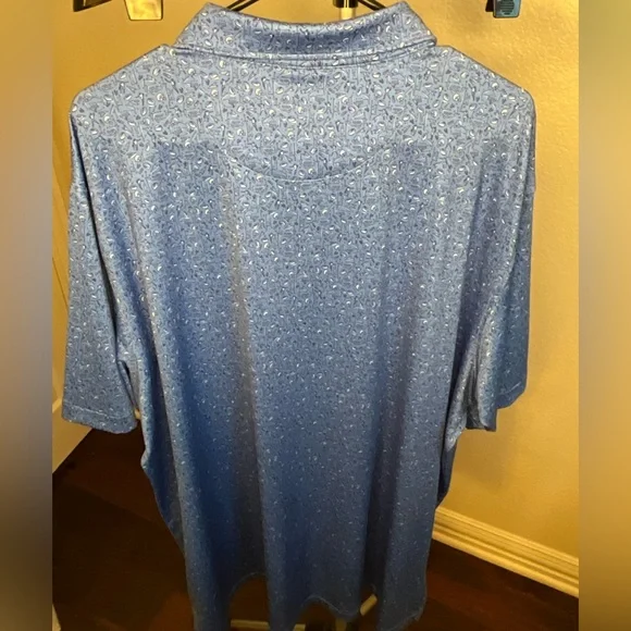 Peter Millar Men's Patterned Blue Polo (Football print) - Picture 6 of 6